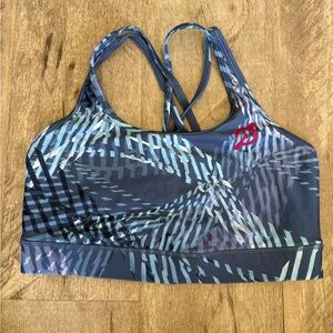 Peloton | WITH Zepheria Blue Mesh Strappy Sports Bra Medium